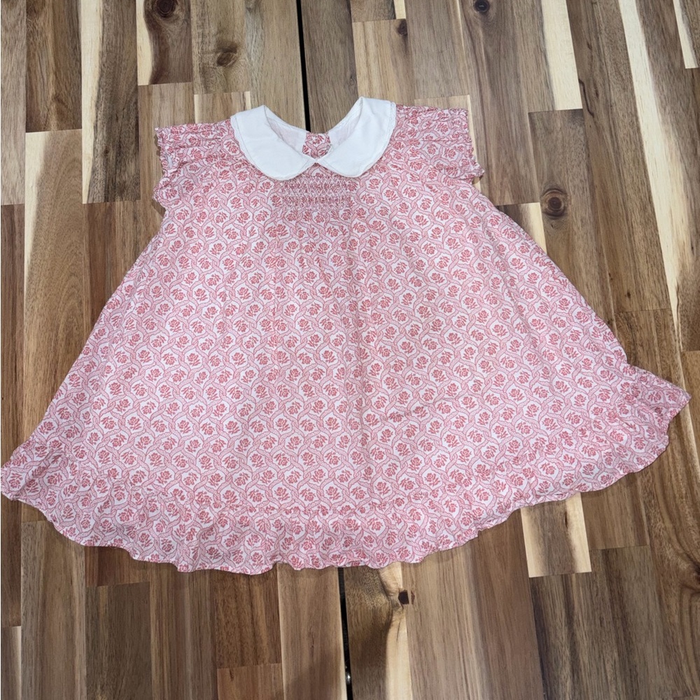 Janie and Jack Pink and White Floral Baby Dress  -Size 12-18 Months
